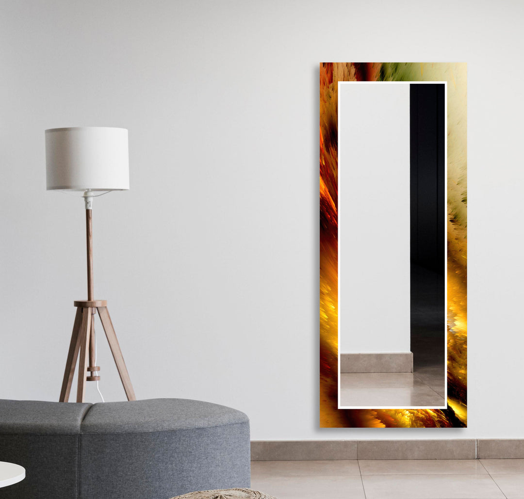 Gold & Orange Abstract Wall Mirror big mirror
