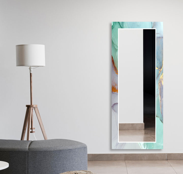 Turquise Abstract Wall Mirrors