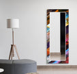 Abstract Tempered Glass Wall Mirror