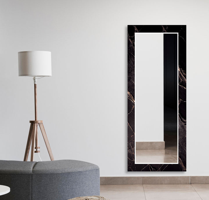 Brown Marble Wall Mirror Long Wall Mirror
