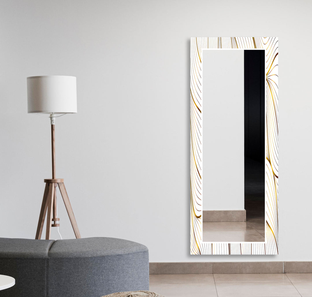 Golden White Wall Mirror mirror black
