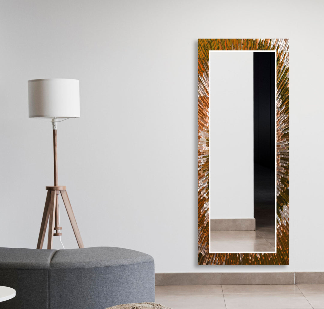 Brown Splash Wall Mirror Marble Mirror
