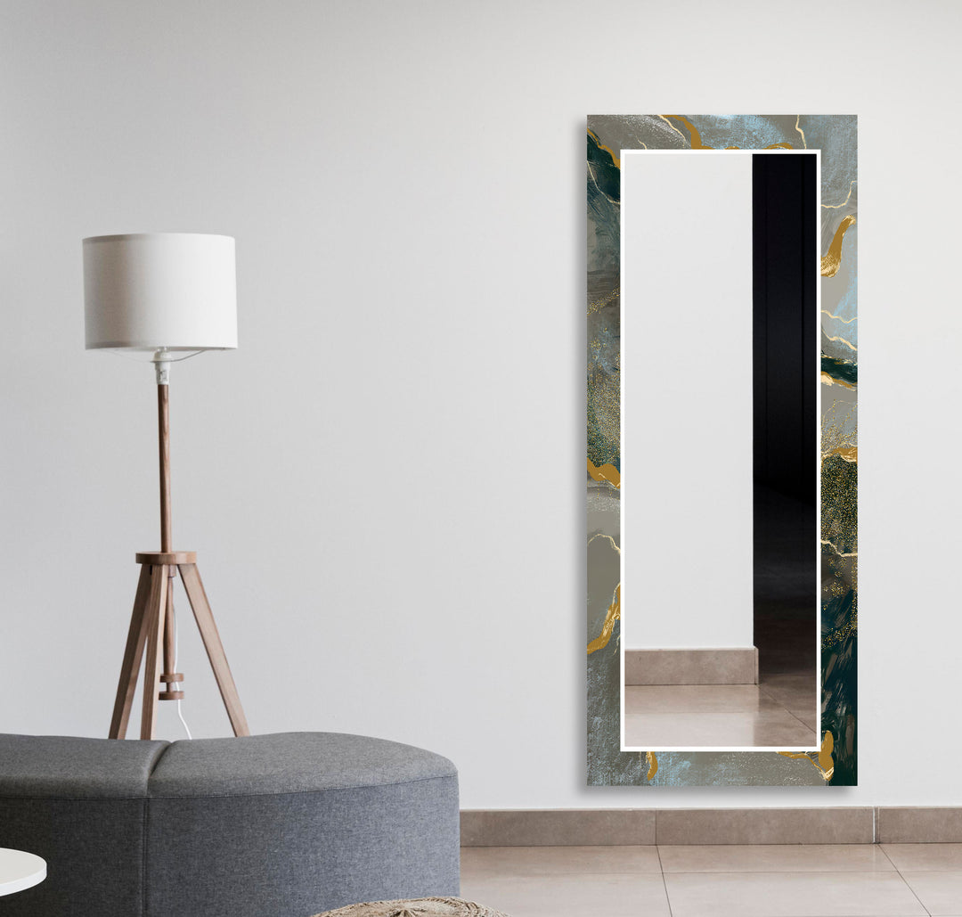 Gold Details Marble Wall Mirror Marble Wall Mirror
