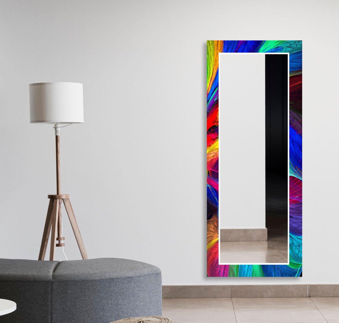 Neon Abstract Wall Mirror Marble Mirror
