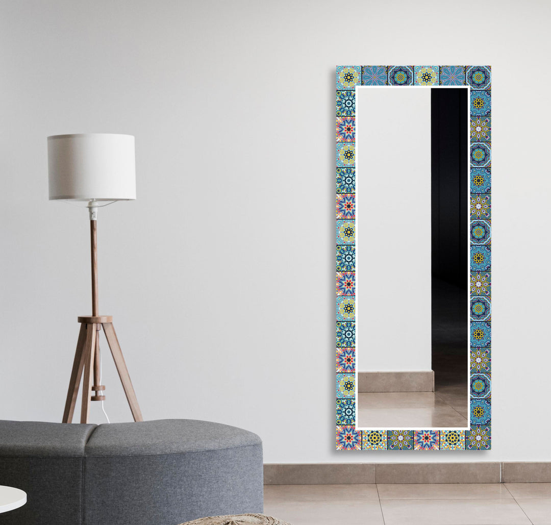 Mosaic Blue Design Wall Mirrors