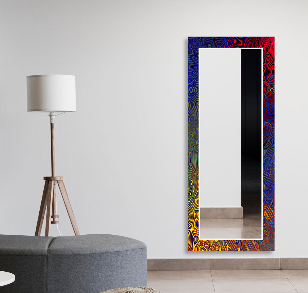 Red Yellow and Blue Wall Mirror Square Wall Mirror
