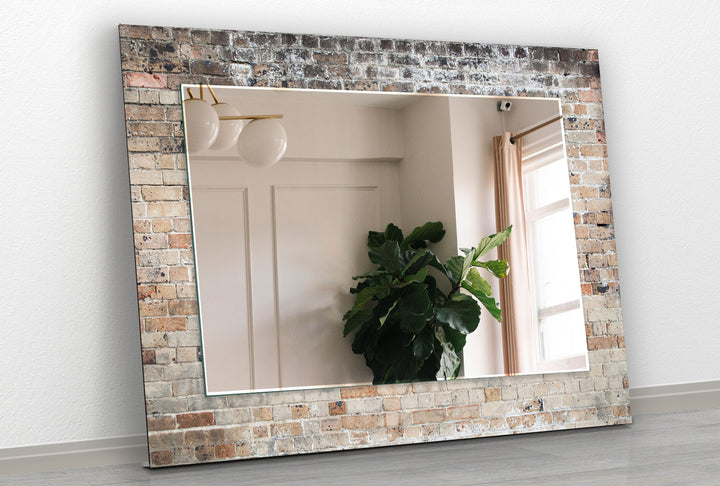 Brick Design Wall Mirror mirror black
