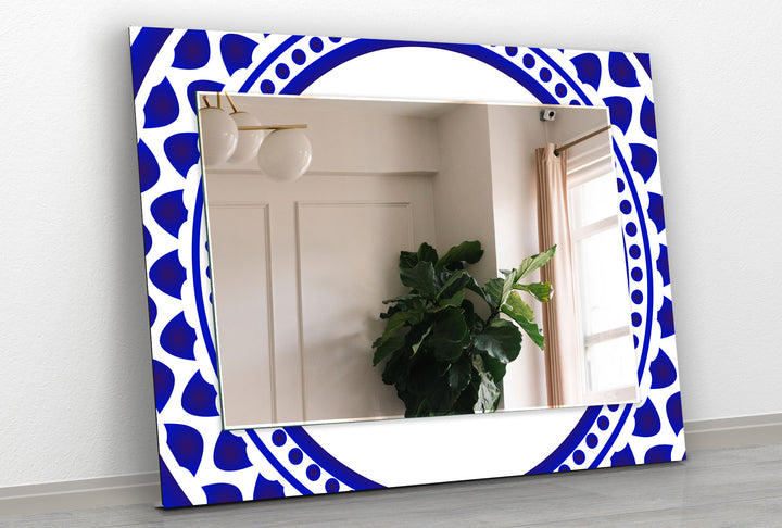 Dark Blue Abstract Wall Mirror Decorative Mirror
