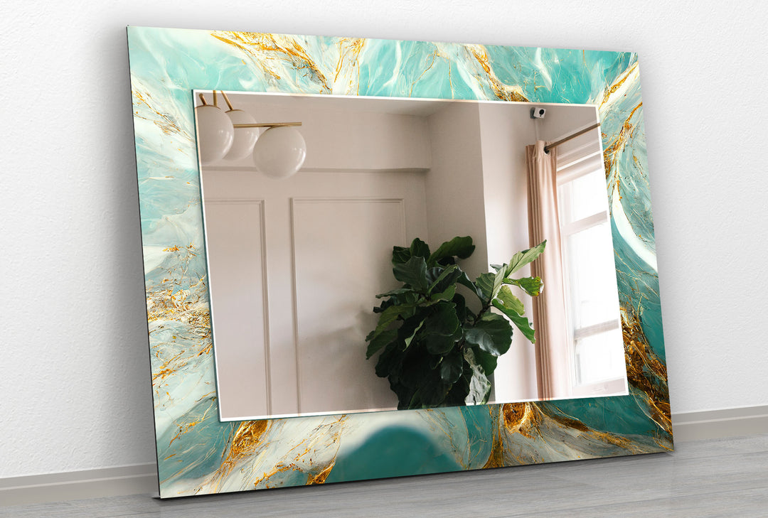 Green & White Golden Wall Mirror Huge Mirror
