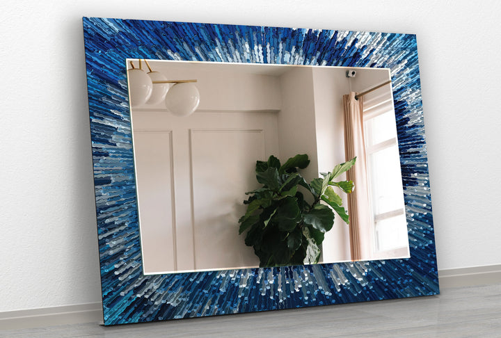 Blue Splash Wall Mirror Framed Mirror
