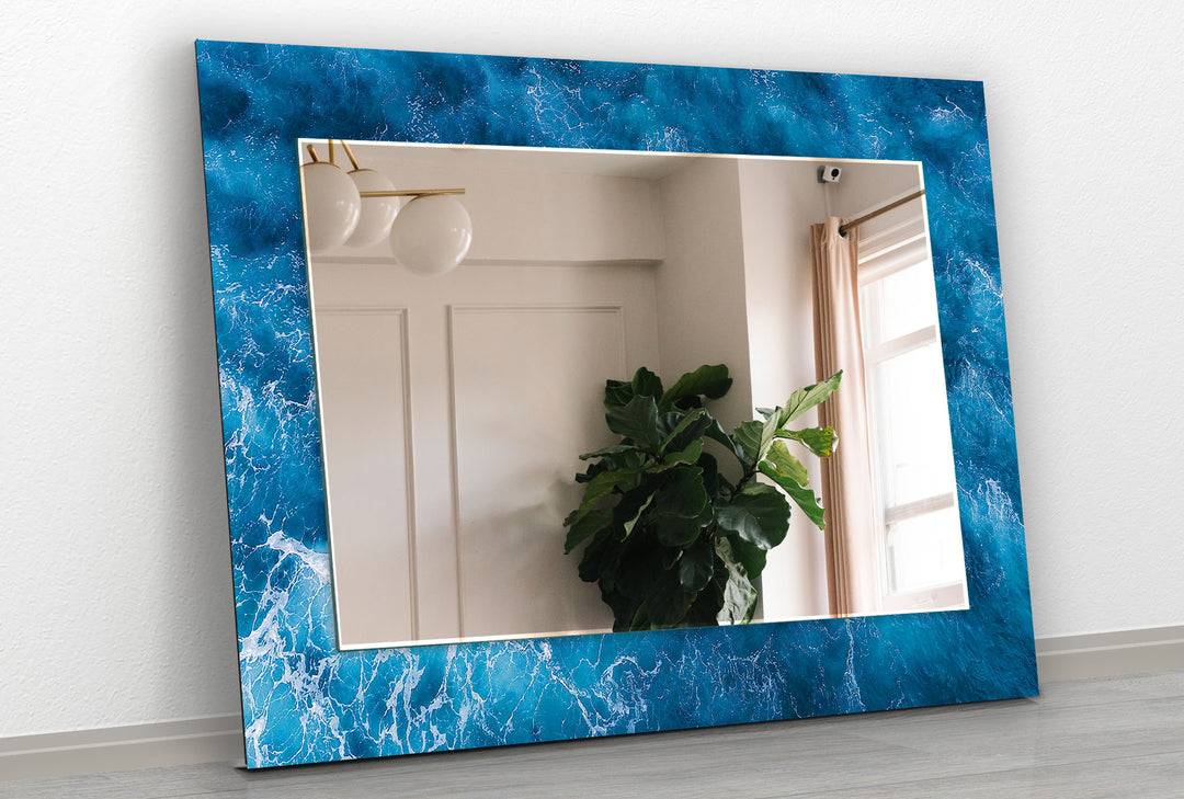 Blue Ocean Wave Wall Mirrors long mirror
