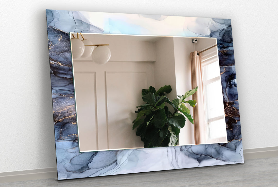 Abstract Grey Smoke Wall Mirrors Rectangle Wall Mirror
