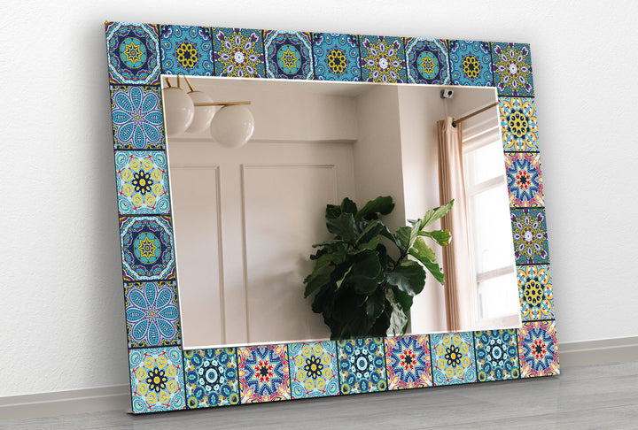 Mosaic Blue Design Wall Mirrors