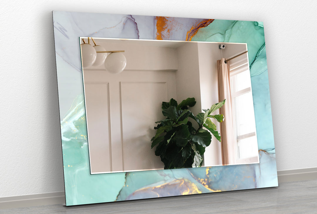 Turquise Abstract Wall Mirrors