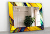 Stained Yellow Wall Mirror Entryway Mirror
