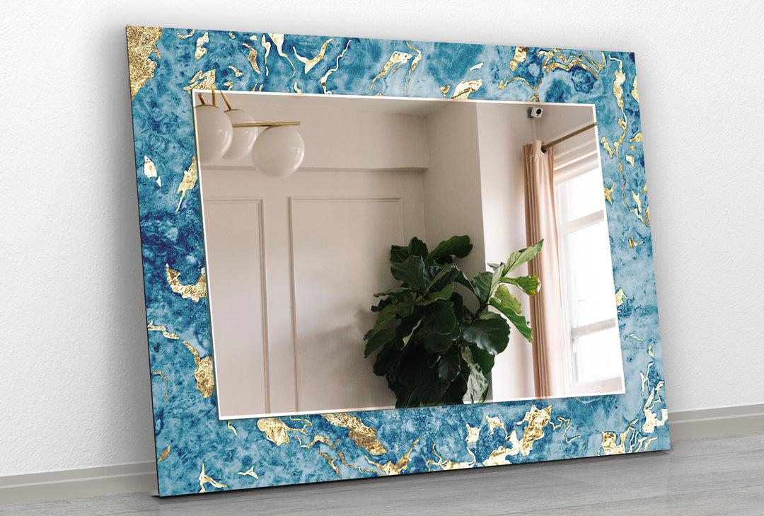 Gold & Blue Wall Mirrors Small Mirror
