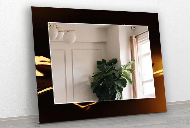 Golden and Black Abstract Wall Mirrors gold wall mirror
