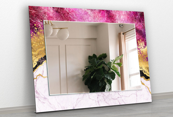 Pink Gold Details Wall Mirrors Gold Wall Mirror
