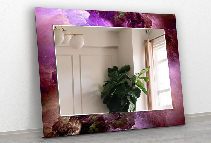 Purple Smoke View Wall Mirror Mosaic Wall Mirror
