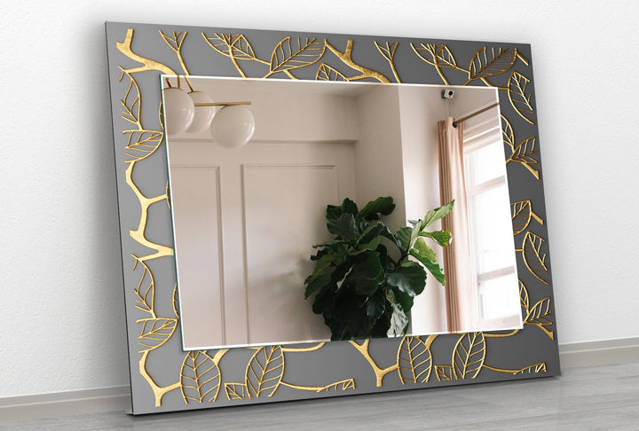 Grey & Golden Tree Wall Mirror wall mirror
