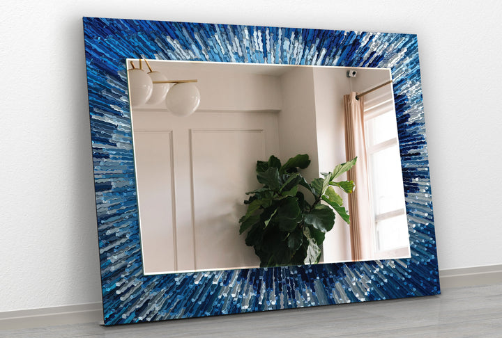 Blue Splash Round Wall Mirror Bedroom Mirror
