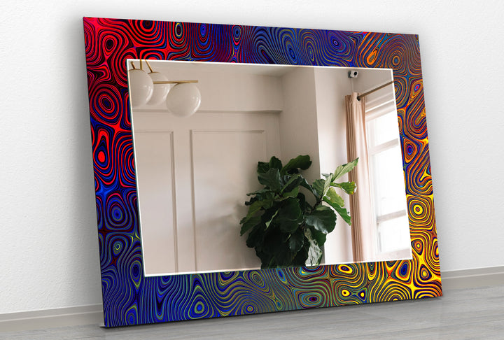 Red Yellow and Blue Wall Mirror Mosaic Mirror 
