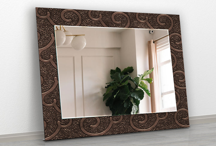 Brown Old Design Wall Mirror Abstract Mirror
