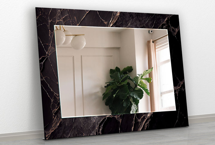 Brown Marble Wall Mirror Square Mirror
