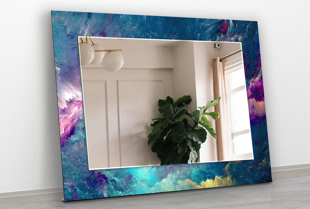 Blue & Purple Lightning Wall Mirror Modern Wall Mirror
