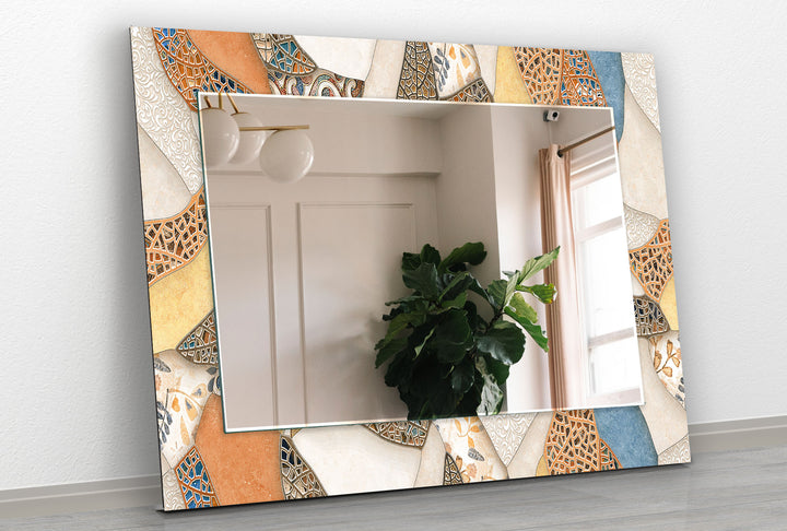 Mosaic Beige & Orange Wall Mirrors led mirrors
