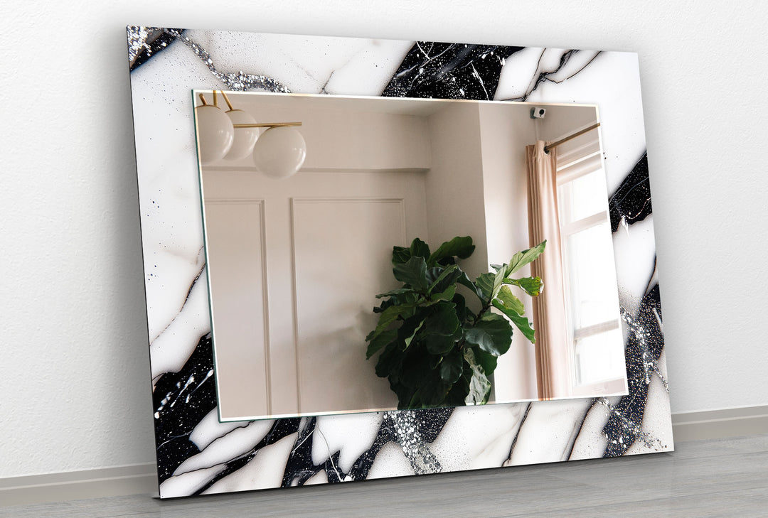 Black White Marble Wall Mirror led mirrors
