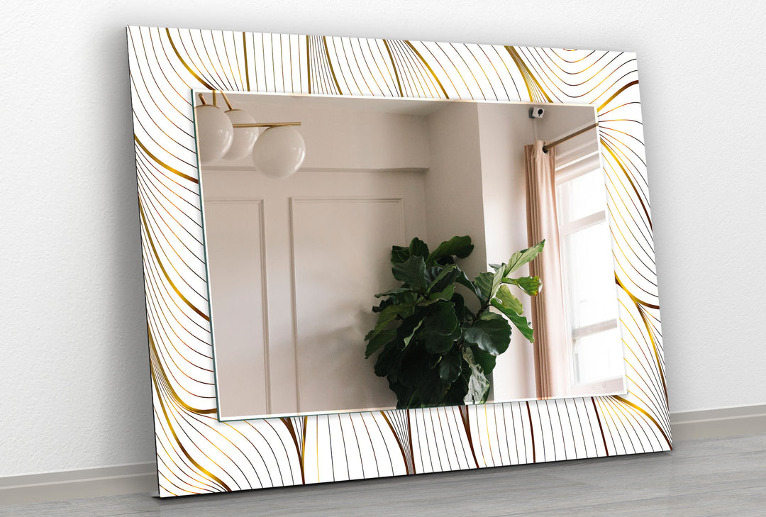 Golden White Wall Mirror gold mirror
