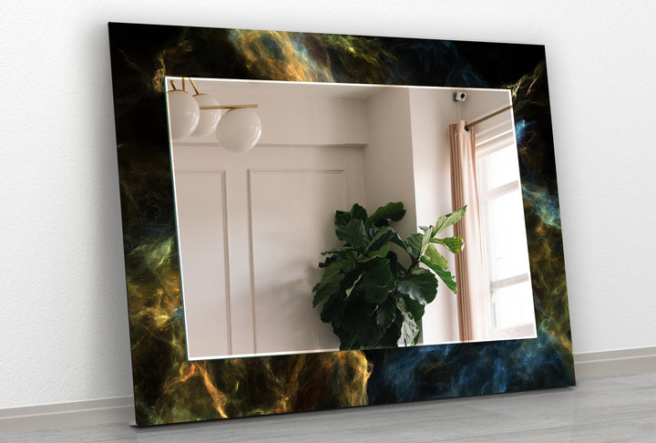 Colored Smoke Abstract Wall Mirror Square Mirror
