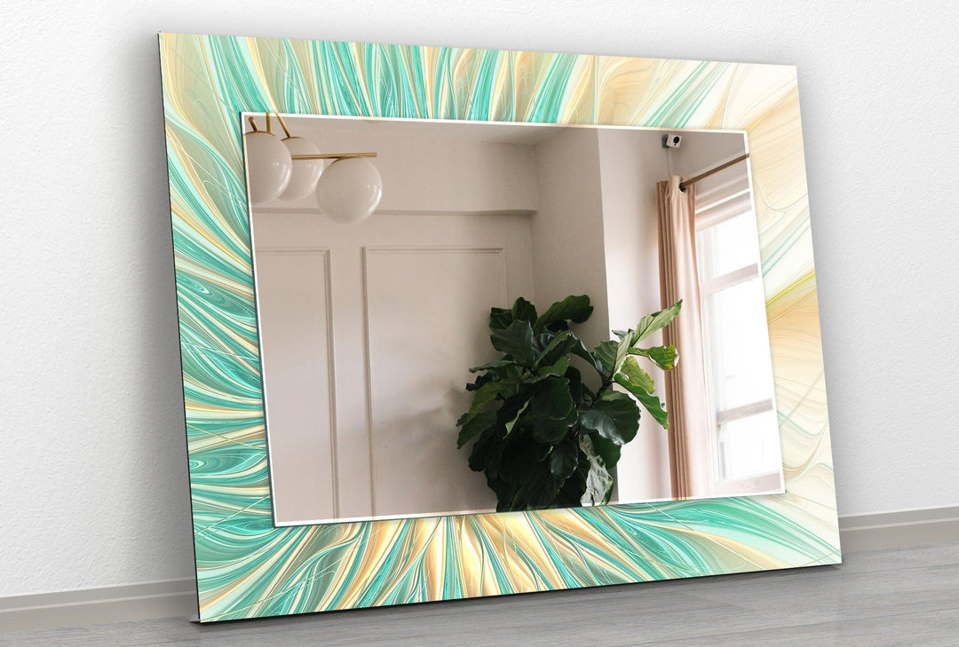 Green Golden Shiny Wall Mirror Huge Mirror
