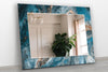 Abstract Tempered Glass Wall Mirror