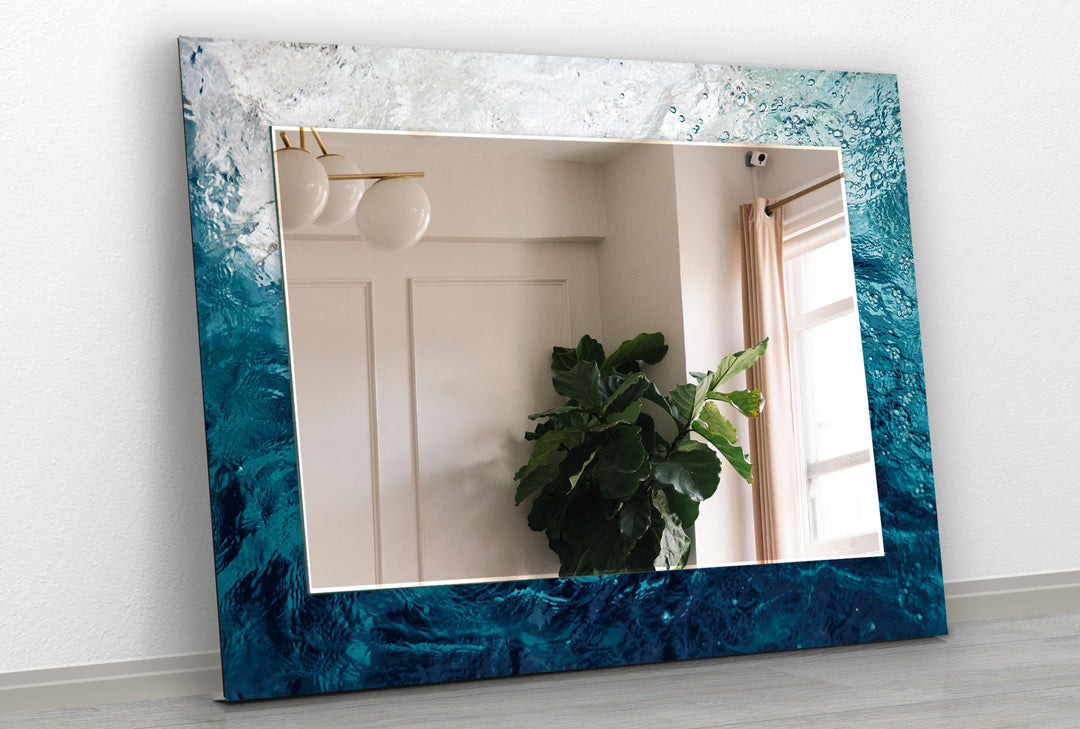 Blue Sea Waves Wall Mirror gold floor mirror
