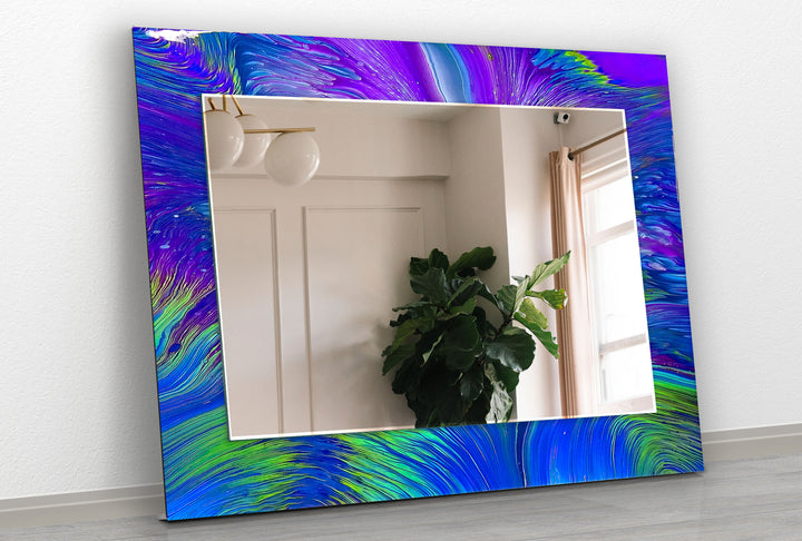 Abstract Purple and Green Wall Mirrors Large Mirror
