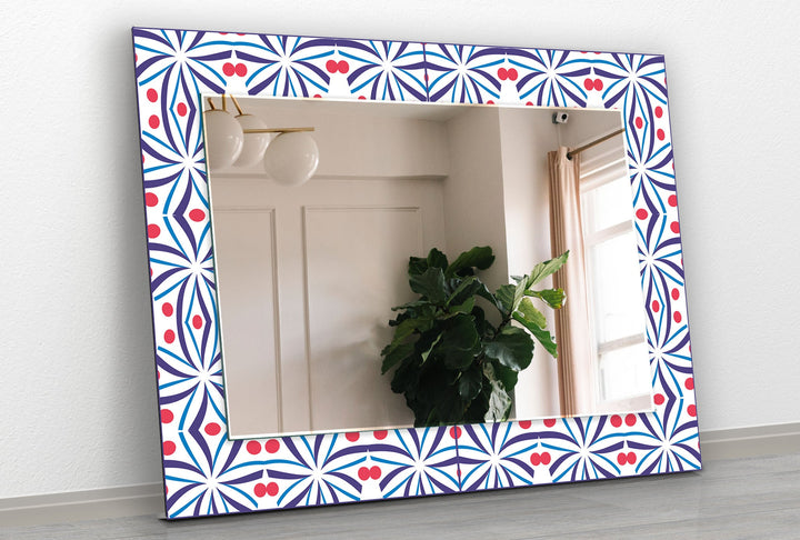 Red and Blue Mandala Wall Mirror gold floor mirror
