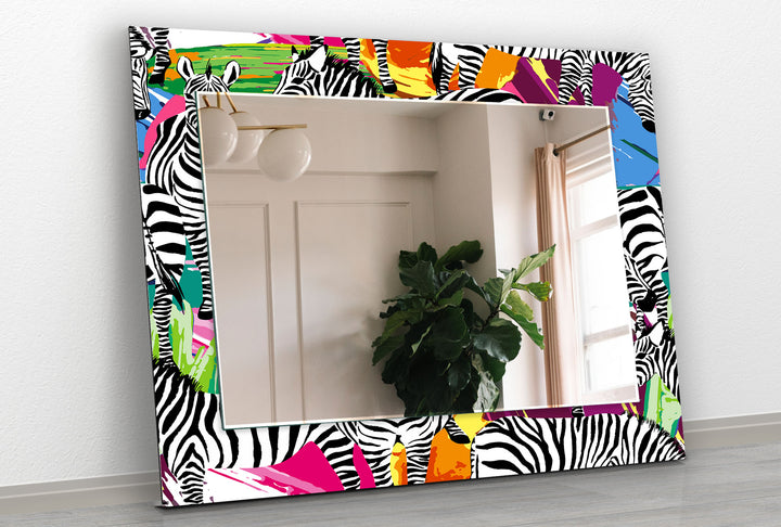 Abstract Zebras Wall Mirror Square Wall Mirror
