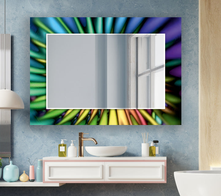 Rainbow Colors Abstract Wall Mirror modern mirror
