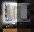 Abstract Tempered Glass Wall Mirror