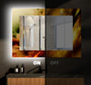 Abstract Tempered Glass Wall Mirror