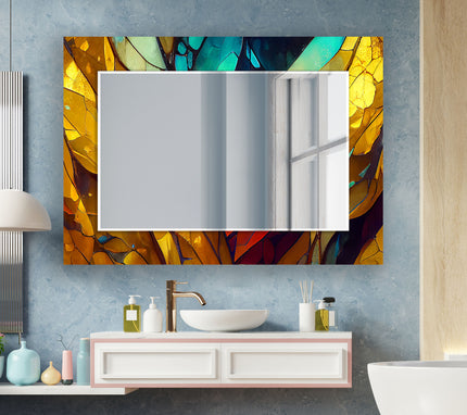 Stained Tempered Glass Wall Mirror