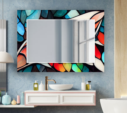 Stained Tempered Glass Wall Mirror