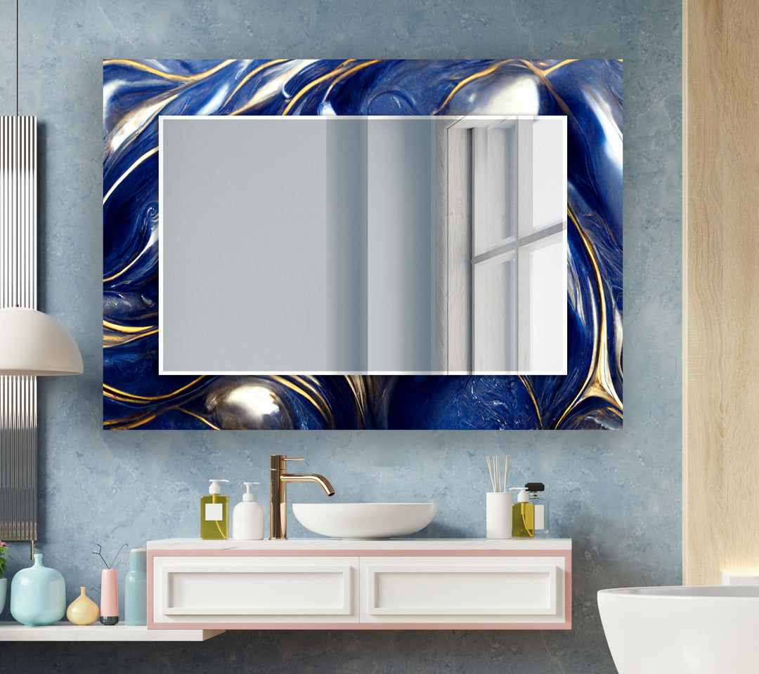 Dark Blue Huge Mirror