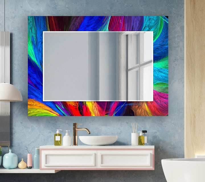 Neon Abstract Wall Mirror Dining Room Wall Mirror
