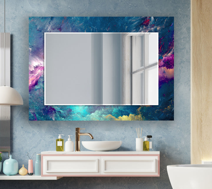 Blue & Purple Lightning Wall Mirror Long Wall Mirror
