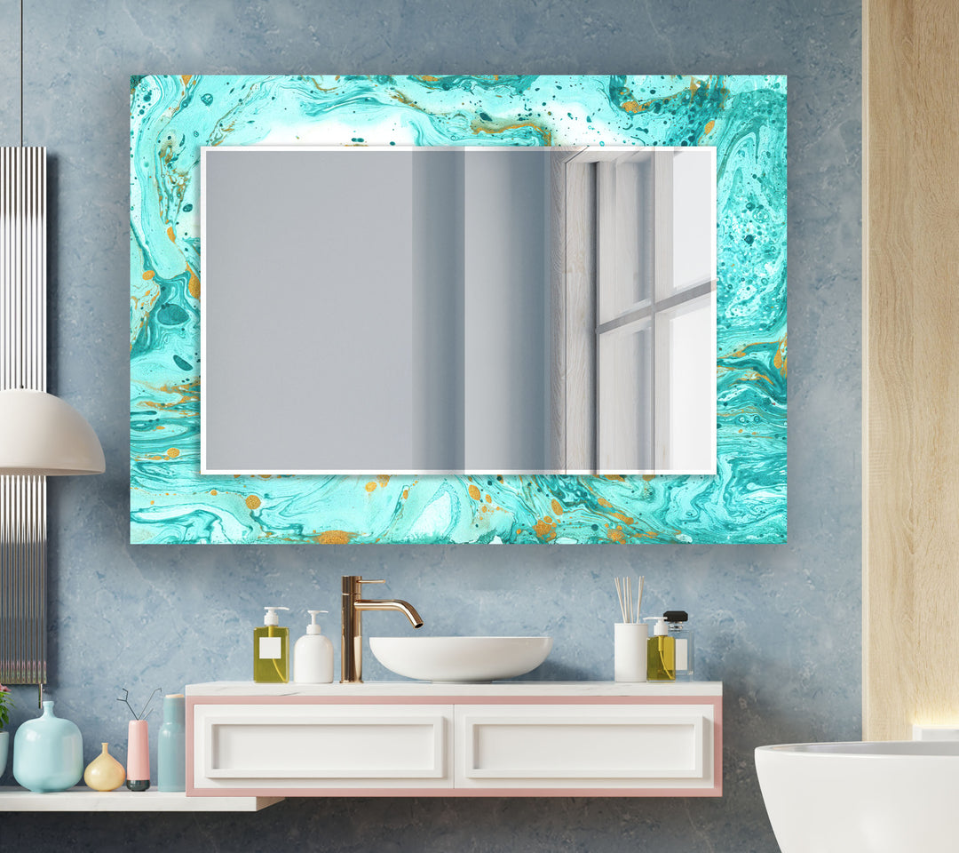 Turquoise & Golden Wall Mirrors wall decorative mirror
