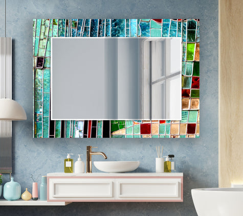 Stained Tempered Glass Wall Mirror