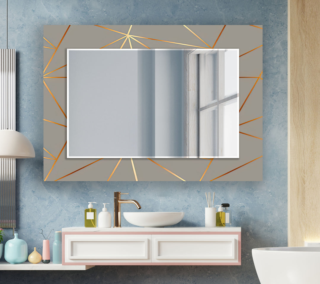 Silver & Gold Wall Mirror Bedroom Wall Mirror
